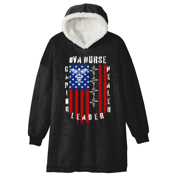 Patriotic Pride Va Nurses Tribute Hooded Wearable Blanket