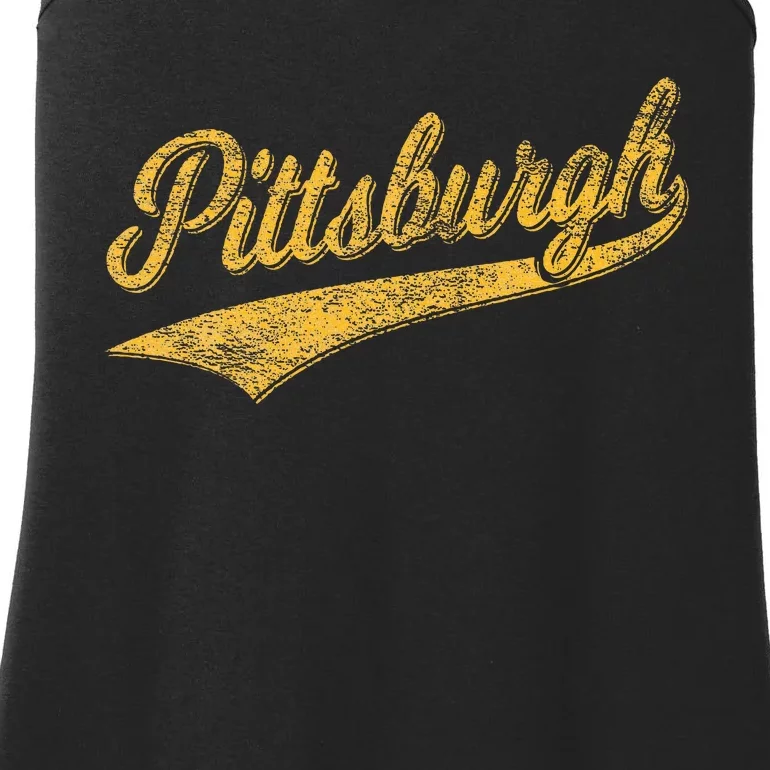 Pittsburgh Pennsylvania Varsity Script Jersey Ladies Essential Tank