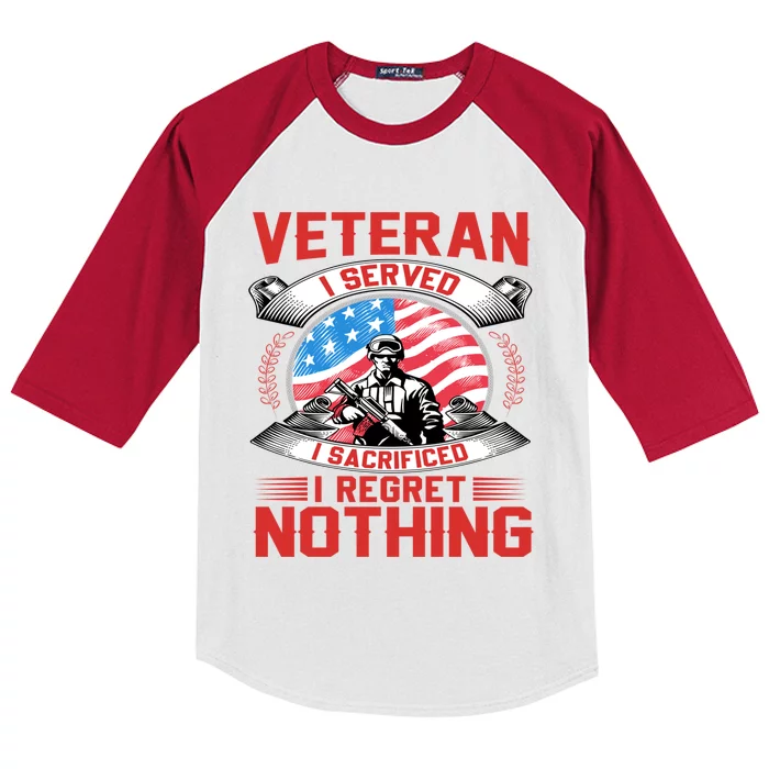 Proud Patriotic Veteran Military Gift Kids Colorblock Raglan Jersey