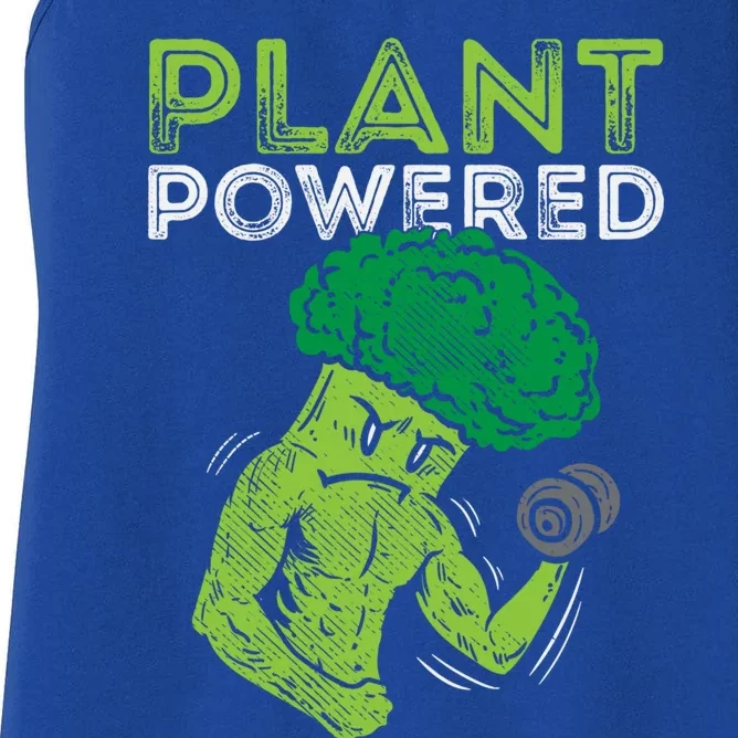 Plant Powered Vegan Broccoli Veggie Herbivore Fitness Gym Cute Gift Women's Racerback Tank