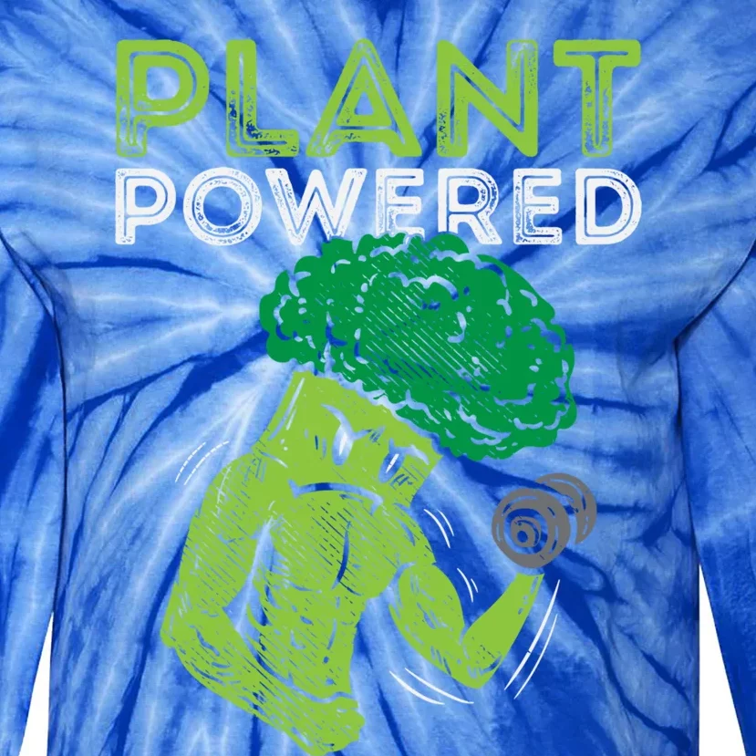 Plant Powered Vegan Broccoli Veggie Herbivore Fitness Gym Cute Gift Tie-Dye Long Sleeve Shirt