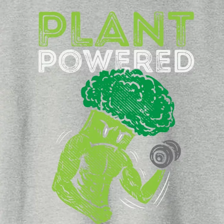 Plant Powered Vegan Broccoli Veggie Herbivore Fitness Gym Cute Gift Women's Crop Top Tee