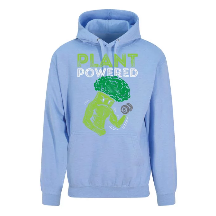 Plant Powered Vegan Broccoli Veggie Herbivore Fitness Gym Cute Gift Unisex Surf Hoodie