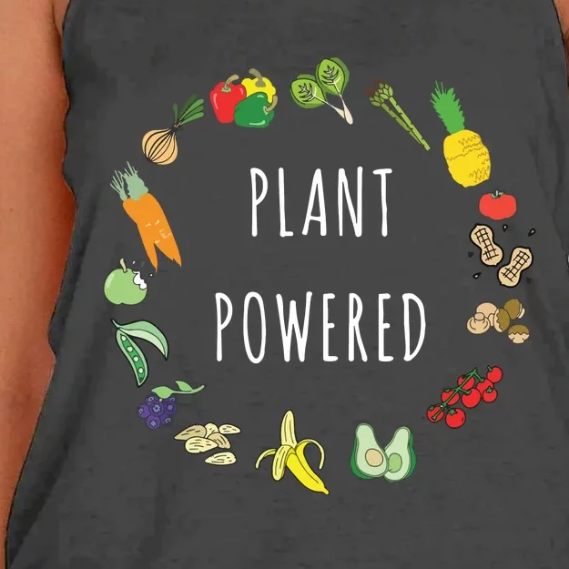 Plant Powered Vegan Plant Based Vegetarian Tee Women's Knotted Racerback Tank