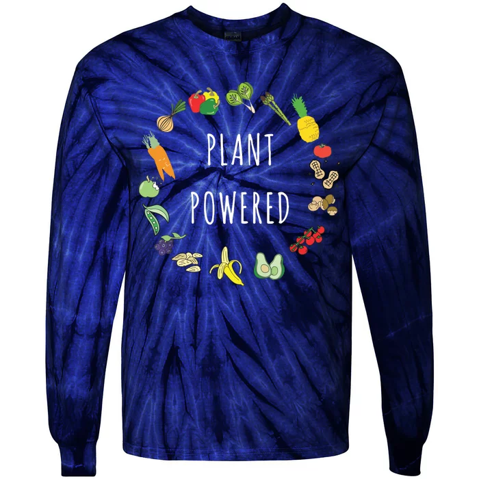 Plant Powered Vegan Plant Based Vegetarian Tee Tie-Dye Long Sleeve Shirt