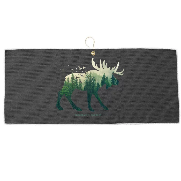 Preserve & Protect Vintage National Park Moose Large Microfiber Waffle Golf Towel