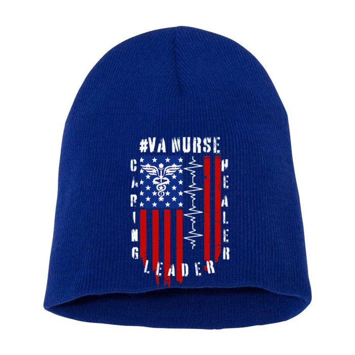 Patriotic Pride Va Nurses Tribute Short Acrylic Beanie