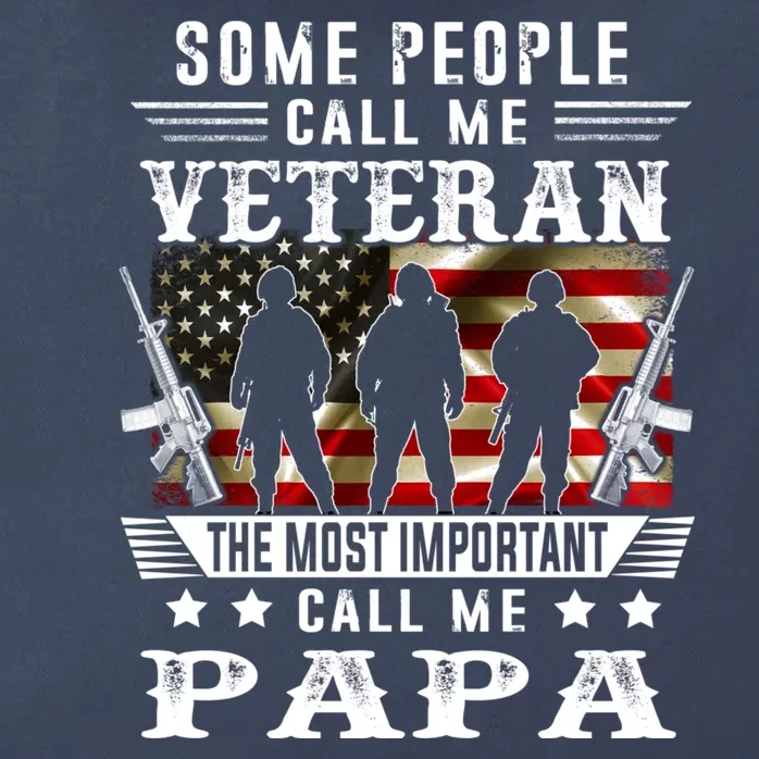 Proud Papa Veteran American Flag Gifts VeteranS Day Fathers Zip Tote Bag