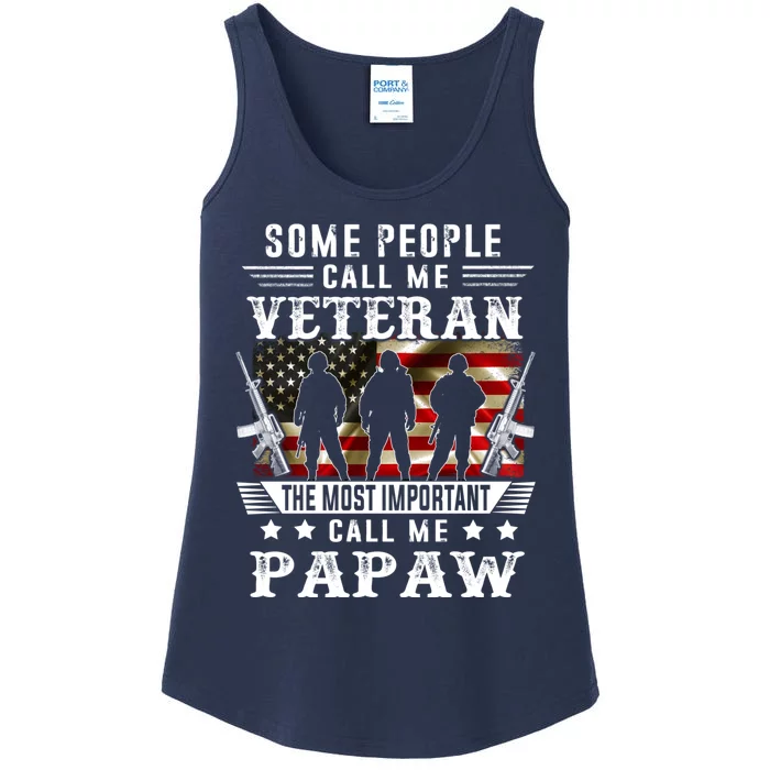 Proud Papaw Veteran American Flag Gifts VeteranS Day Ladies Essential Tank