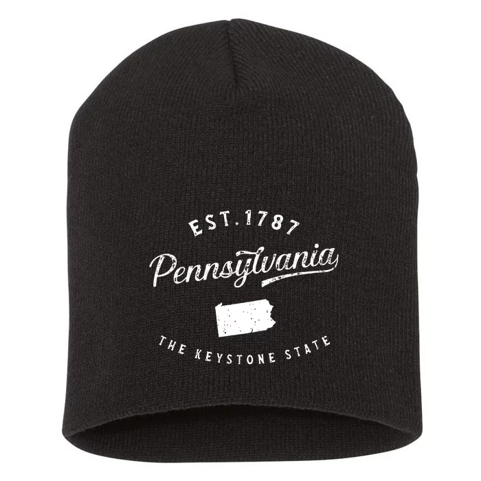 Pennsylvania Pride Visiting Pennsylvania State Short Acrylic Beanie