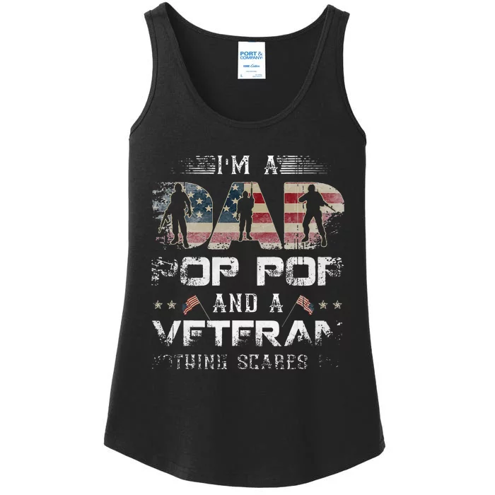 Pop Pop Veteran Fathers Day Gift From Daughter Wife For Dad Ladies Essential Tank