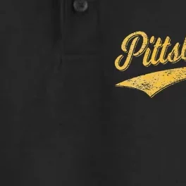 PITTSBURGH PENNSYLVANIA VARSITY SCRIPT SPORTS JERSEY Dry Zone Grid Performance Polo