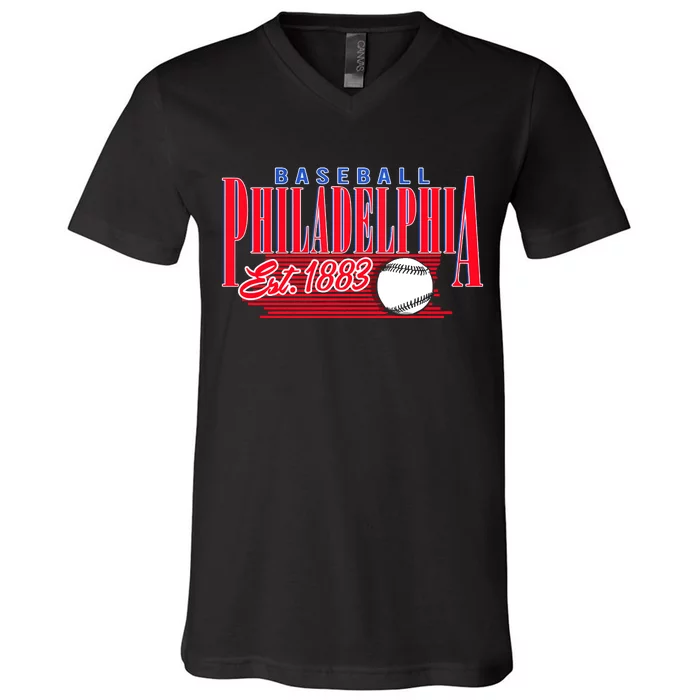 Philadelphia Phillie Vintage Style V-Neck T-Shirt