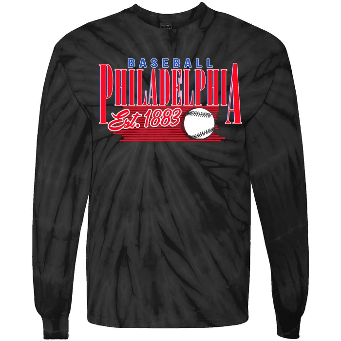 Philadelphia Phillie Vintage Style Tie-Dye Long Sleeve Shirt