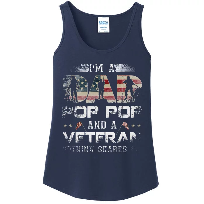 Pop Pop Veteran Fathers Day Gift From Daughter Wife For Dad Ladies Essential Tank