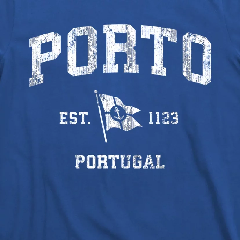 Porto Portugal Vintage Nautical Boat Anchor Flag Sports Great Gift T-Shirt