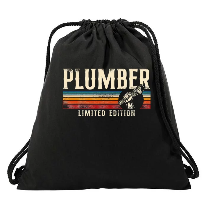 Plumbing Plumber Vintage Retro Plumber Limited Edition Drawstring Bag