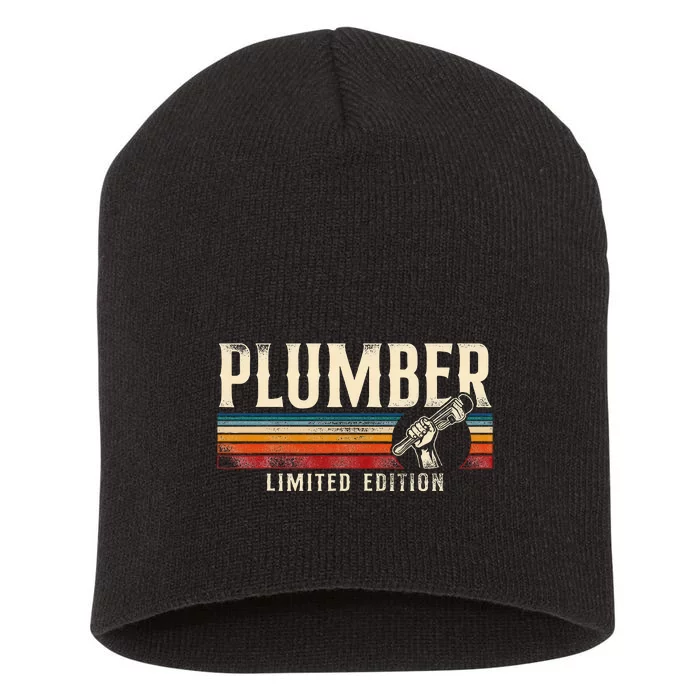 Plumbing Plumber Vintage Retro Plumber Limited Edition Short Acrylic Beanie