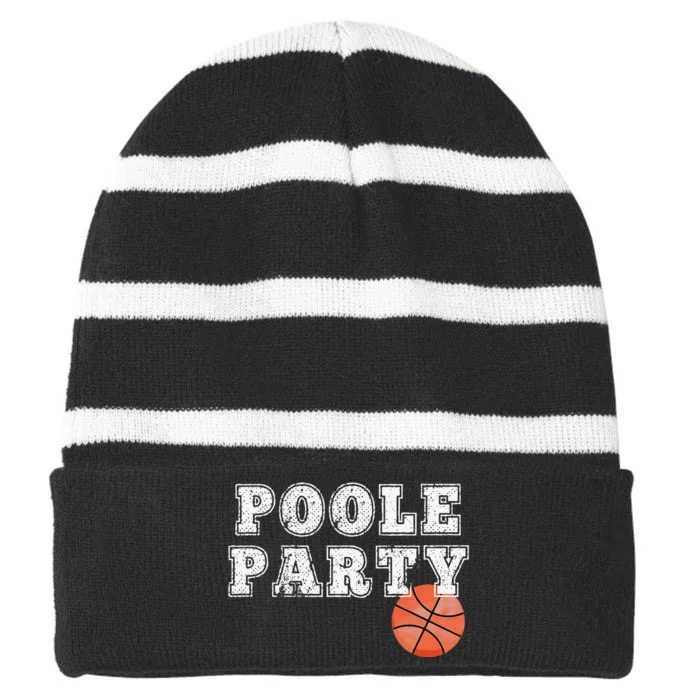 Poole Party vintage Basketball sport lovers Striped Beanie with Solid Band