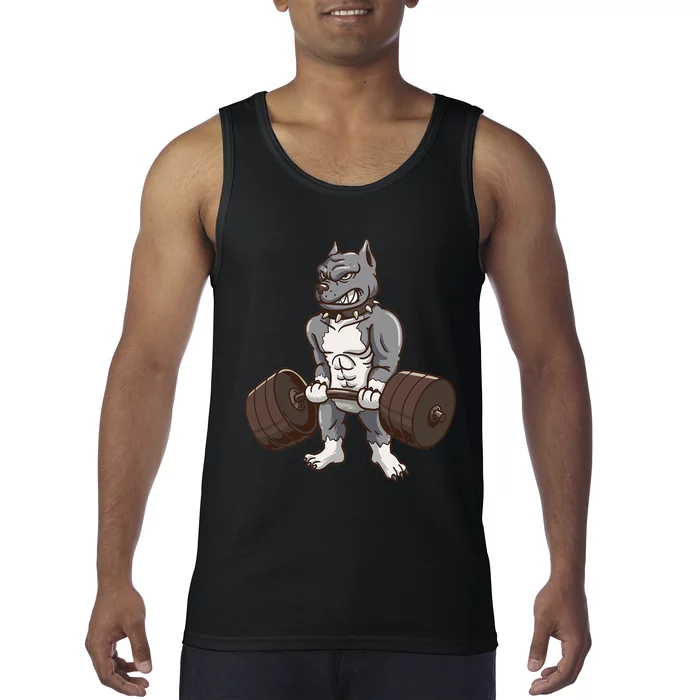 Pitbull Powerlifting Weight Lifting Dog Lovers Gift Tank Top