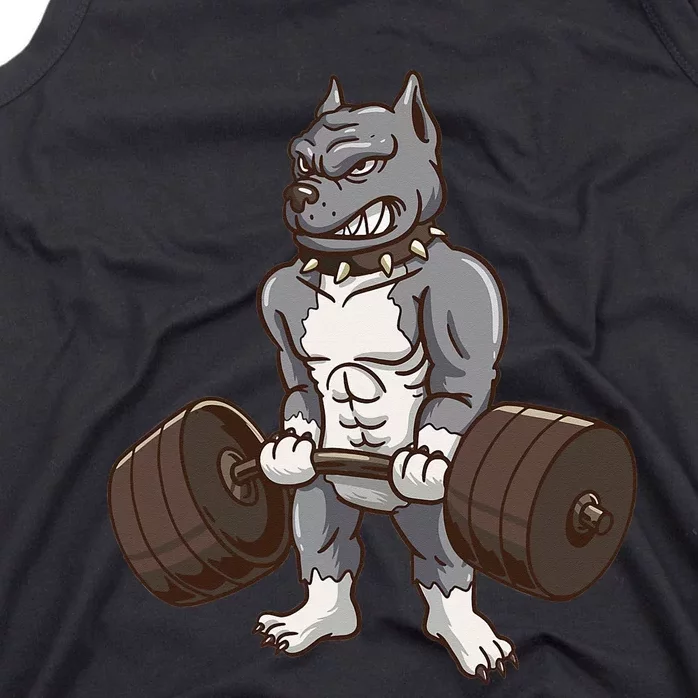 Pitbull Powerlifting Weight Lifting Dog Lovers Gift Tank Top