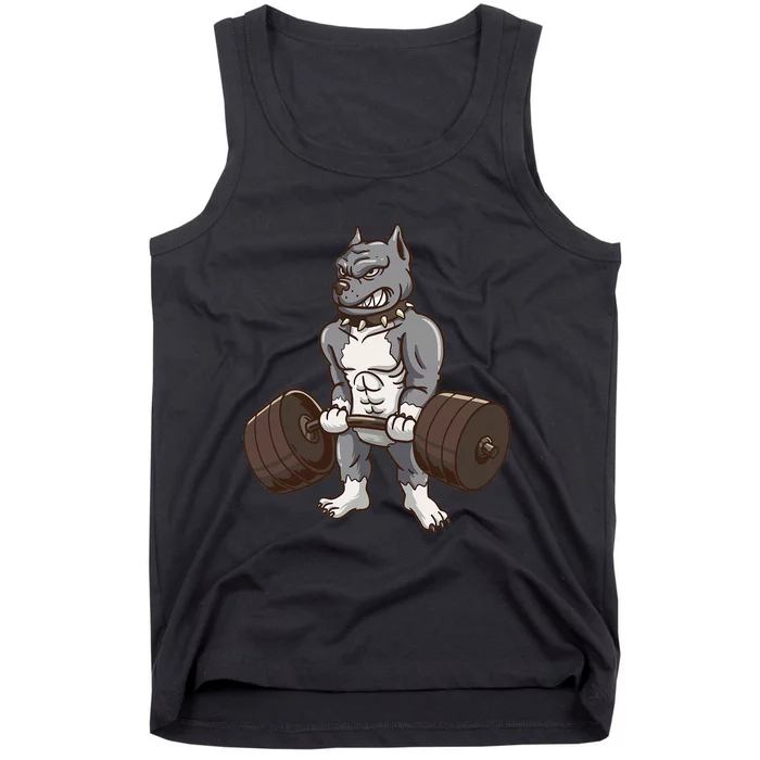 Pitbull Powerlifting Weight Lifting Dog Lovers Gift Tank Top