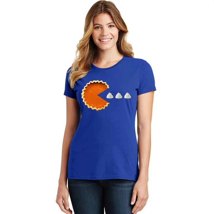 Pumpkin Pie Whipped Cream Video Game Thanksgiving Women's T-Shirt