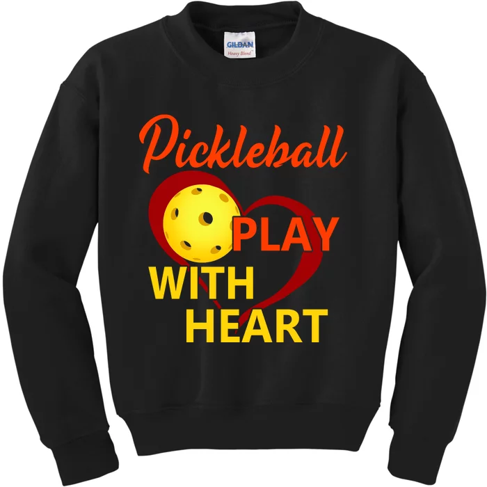 Pickleball Play With Heart SKY Kids Sweatshirt