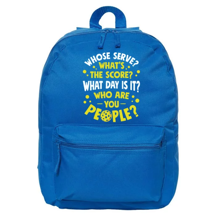 Pickleball Player Whose Serve WhatS The Score Paddleball Gift 16 in Basic Backpack