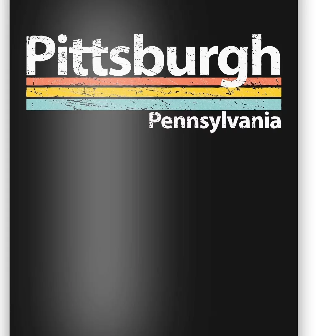 Pittsburgh Pennsyvania Worn Design Retro Stripes Classic Poster