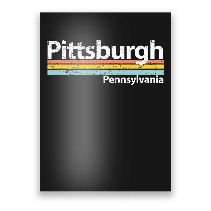 Pittsburgh Pennsyvania Worn Design Retro Stripes Classic Poster