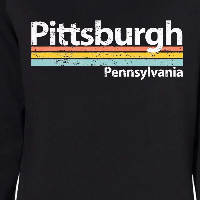 Pittsburgh Pennsyvania Worn Design Retro Stripes Classic Womens California Wash Sweatshirt