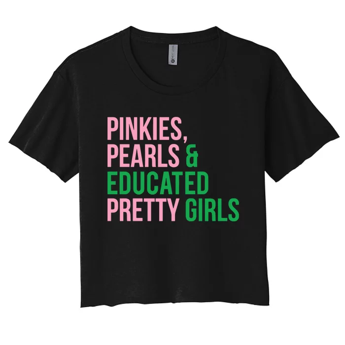 Pinkies Pearles & White House Pretty Women's Crop Top Tee