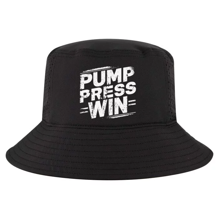 Pump Press Win Motivational Arm Wrestling Armwrestling Cool Comfort Performance Bucket Hat