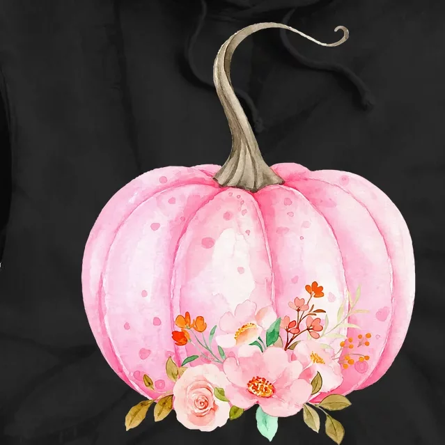 Pink Pumpkin Watercolor Pumpkin Sublimation Thanksgiving Tie Dye Hoodie