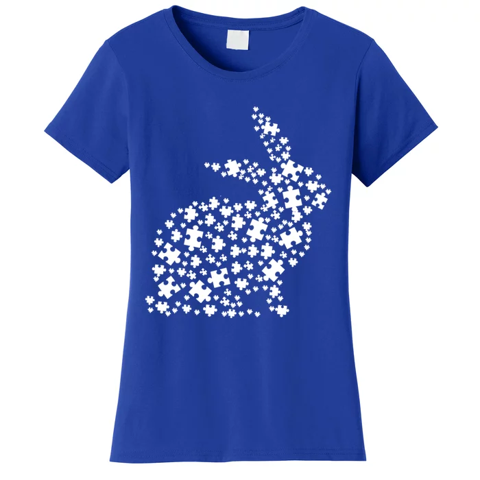 Puzzle Piece With Easter Eggs Autism Awareness Easter Funny Gift Women's T-Shirt