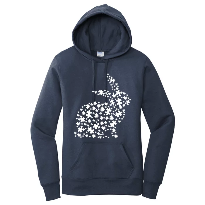 Puzzle Piece With Easter Eggs Autism Awareness Easter Funny Gift Women's Pullover Hoodie