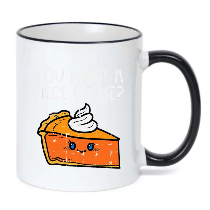 Pumpkin Pie You Want A Pie Of Me Thanksgiving Black Color Changing Mug