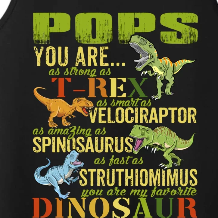 Popssaurus Pops You Are As Strong As T Rex Funny Dinosaur Gift Performance Tank