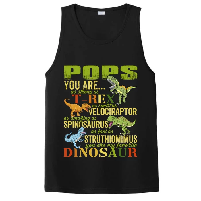 Popssaurus Pops You Are As Strong As T Rex Funny Dinosaur Gift Performance Tank