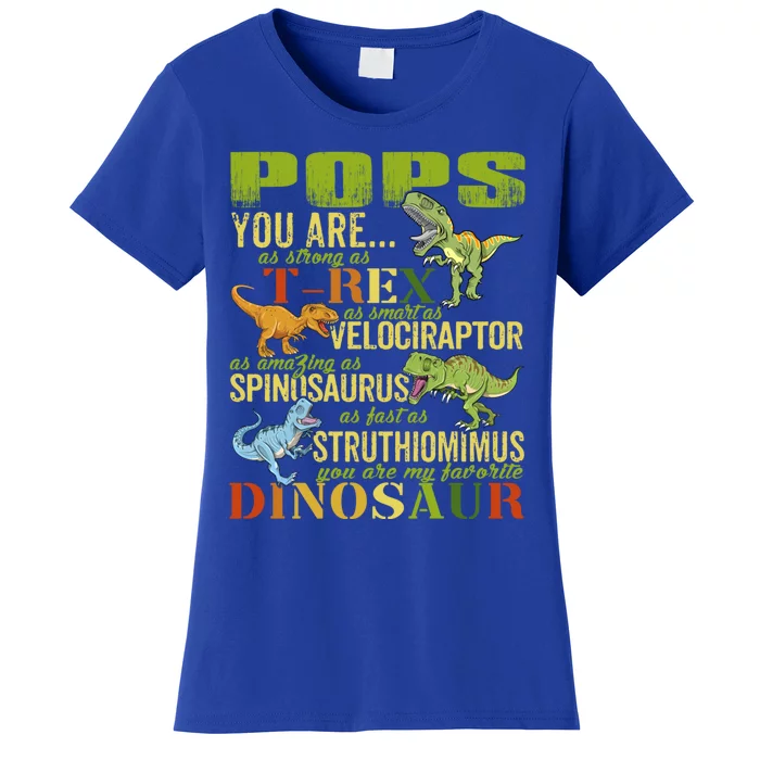 Popssaurus Pops You Are As Strong As T Rex Funny Dinosaur Gift Women's T-Shirt