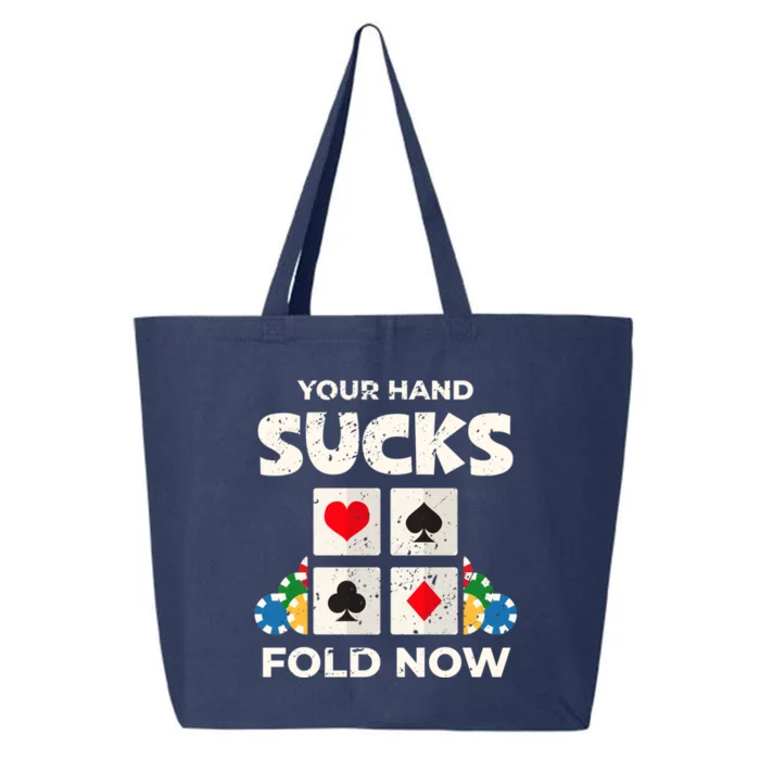 Poker Player Your Hand Sucks Funny Casino Dealer Gambler Gift 25L Jumbo Tote