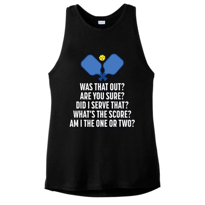 Pickleball Questions 1 Or 2 Who Served Funny Pickleball Ladies Tri-Blend Wicking Tank