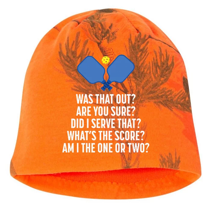 Pickleball Questions 1 Or 2 Who Served Funny Pickleball Kati - Camo Knit Beanie