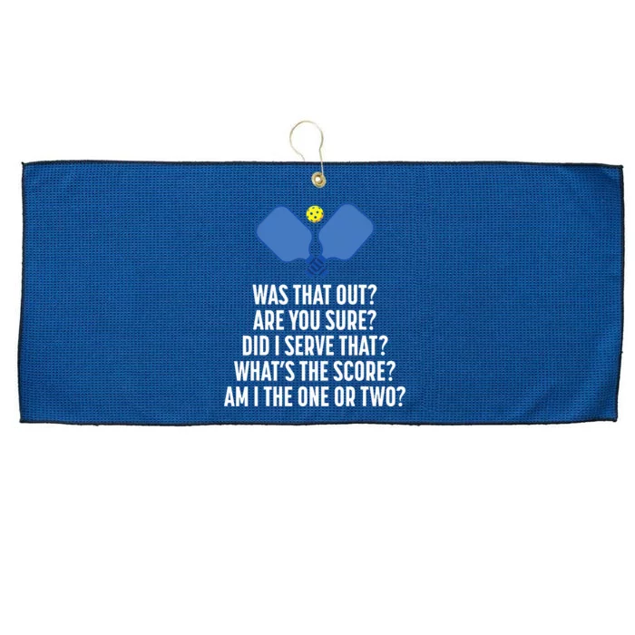 Pickleball Questions 1 Or 2 Who Served Funny Pickleball Large Microfiber Waffle Golf Towel