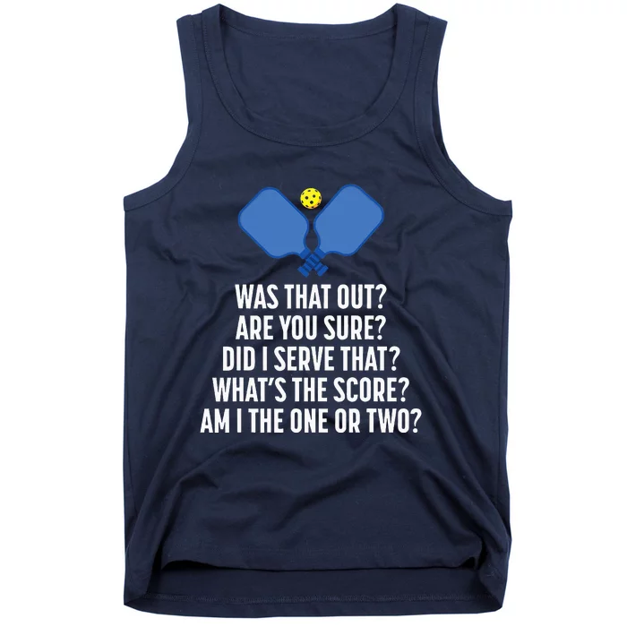 Pickleball Questions 1 Or 2 Who Served Funny Pickleball Tank Top