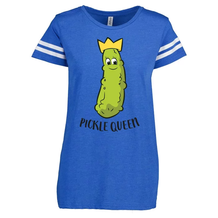 Pickle Queen Funny Cucumber Pickle Girl Enza Ladies Jersey Football T-Shirt