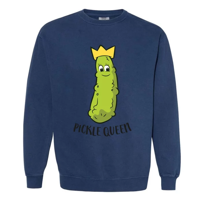 Pickle Queen Funny Cucumber Pickle Girl Garment-Dyed Sweatshirt