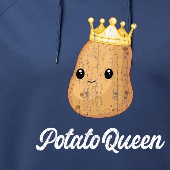 Potato Queen Funny Potatoes Vegetables Chips Eater Graphic Funny Gift Performance Fleece Hoodie