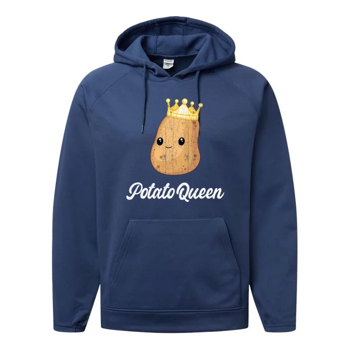 Potato Queen Funny Potatoes Vegetables Chips Eater Graphic Funny Gift Performance Fleece Hoodie